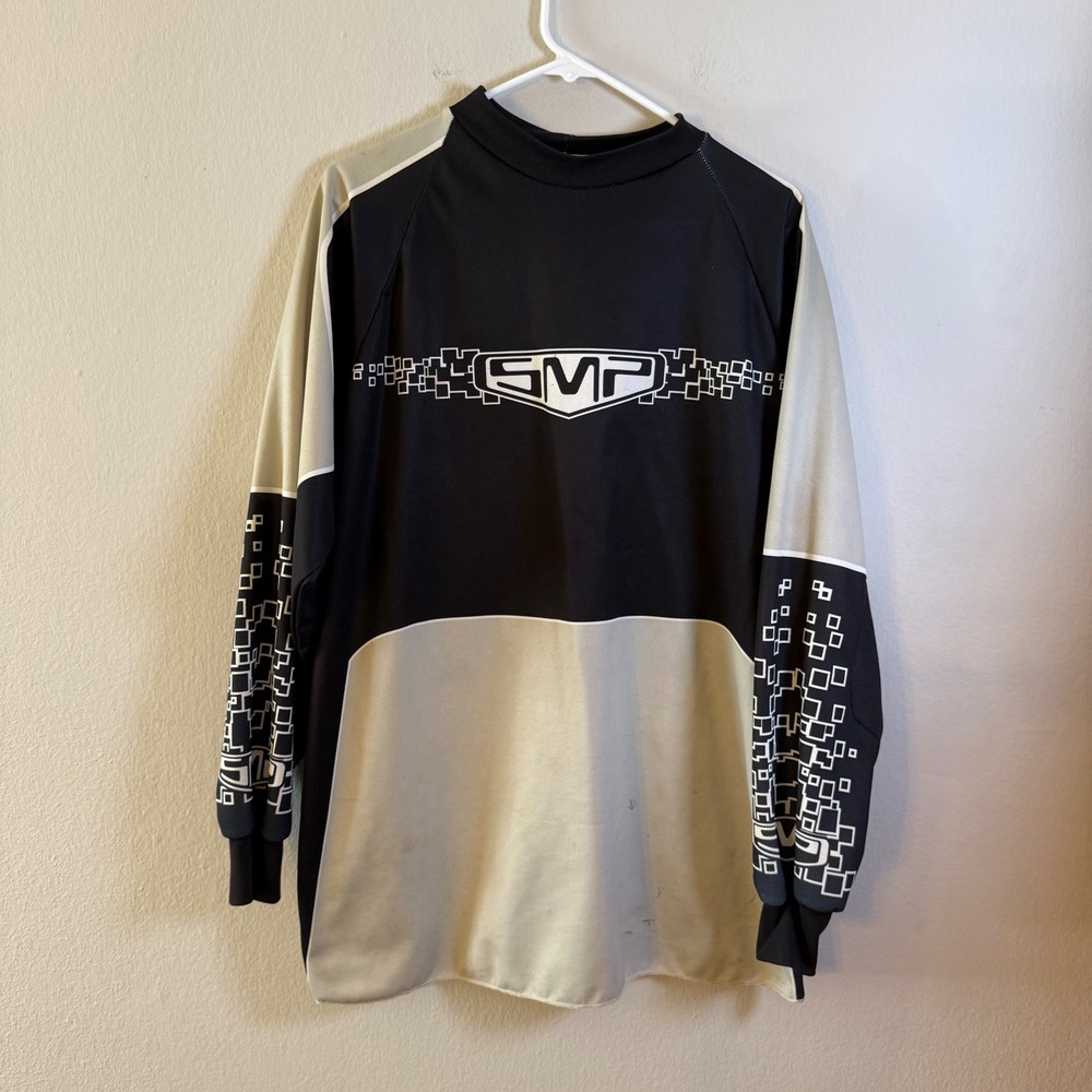 Vintage SMP International Long Sleeve Jersey Black Grey 90s Skate Streetwear L
